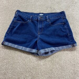 Old‎ Navy Shorts Womens Size 10 Blue Dark Wash Denim Cutoff Cuffed